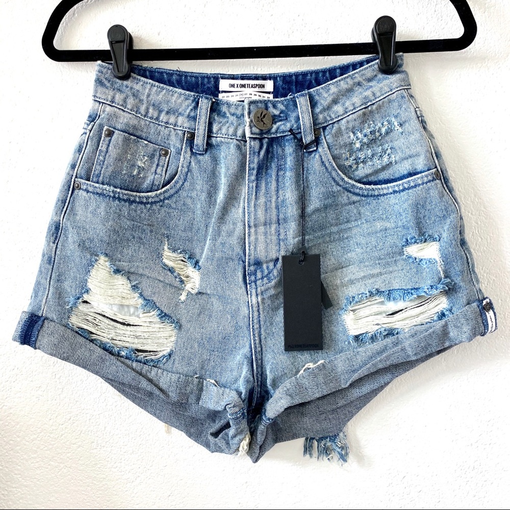 One Teaspon Bandits High Waist Shorts Size 26